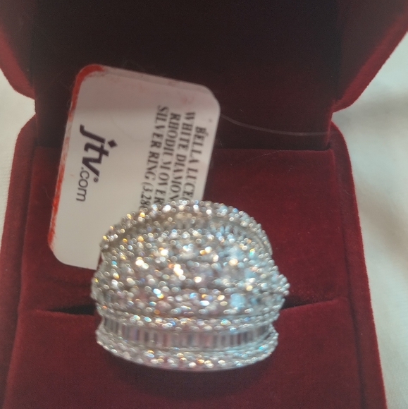 JTV Jewelry - White Cubic Zirconia Rhodium Over Sterling Silver Ring 5.80ctw SIZE 9